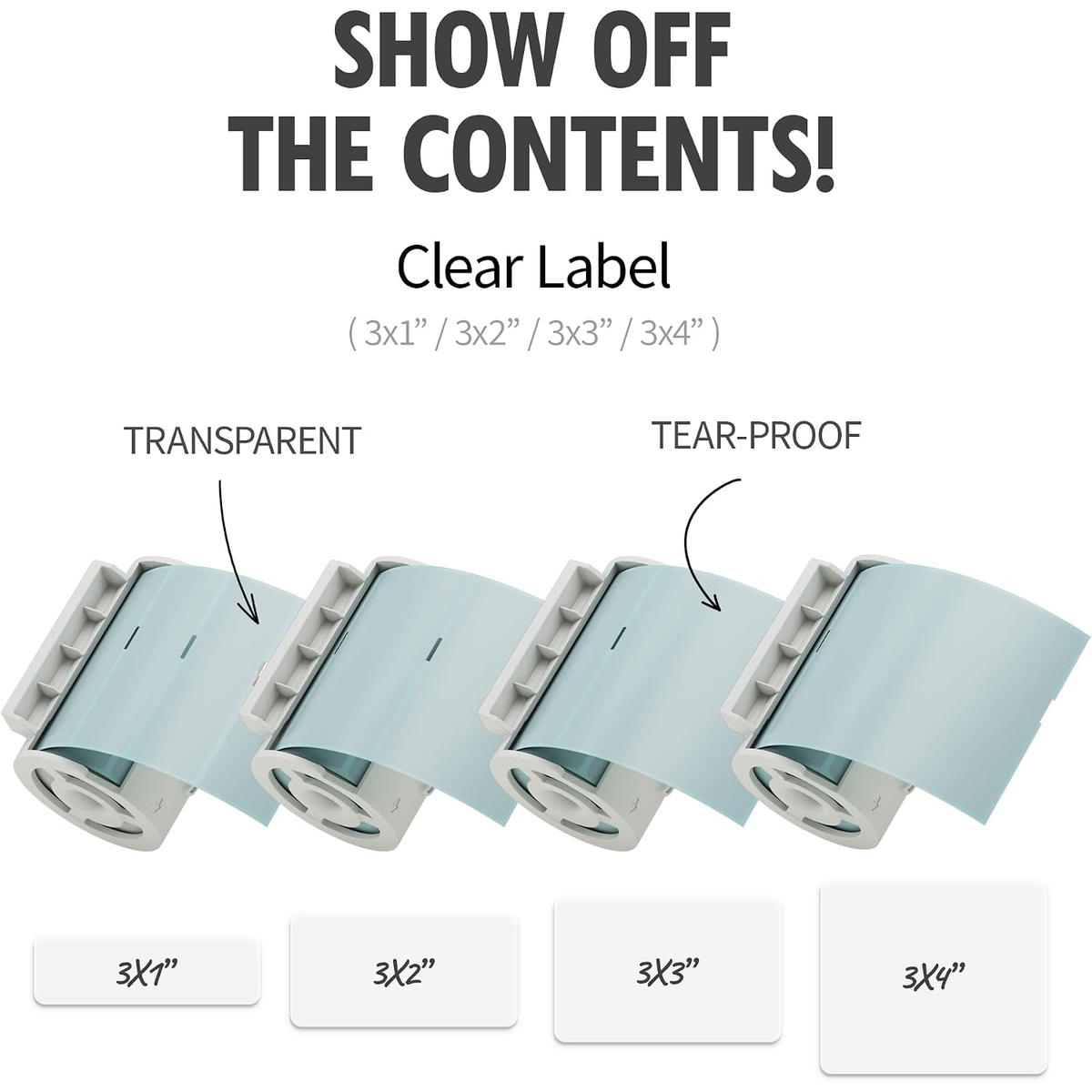 Nemonic Transparent & Waterproof Label Paper Cartridge | 3 x 4 Inch (95 labels)