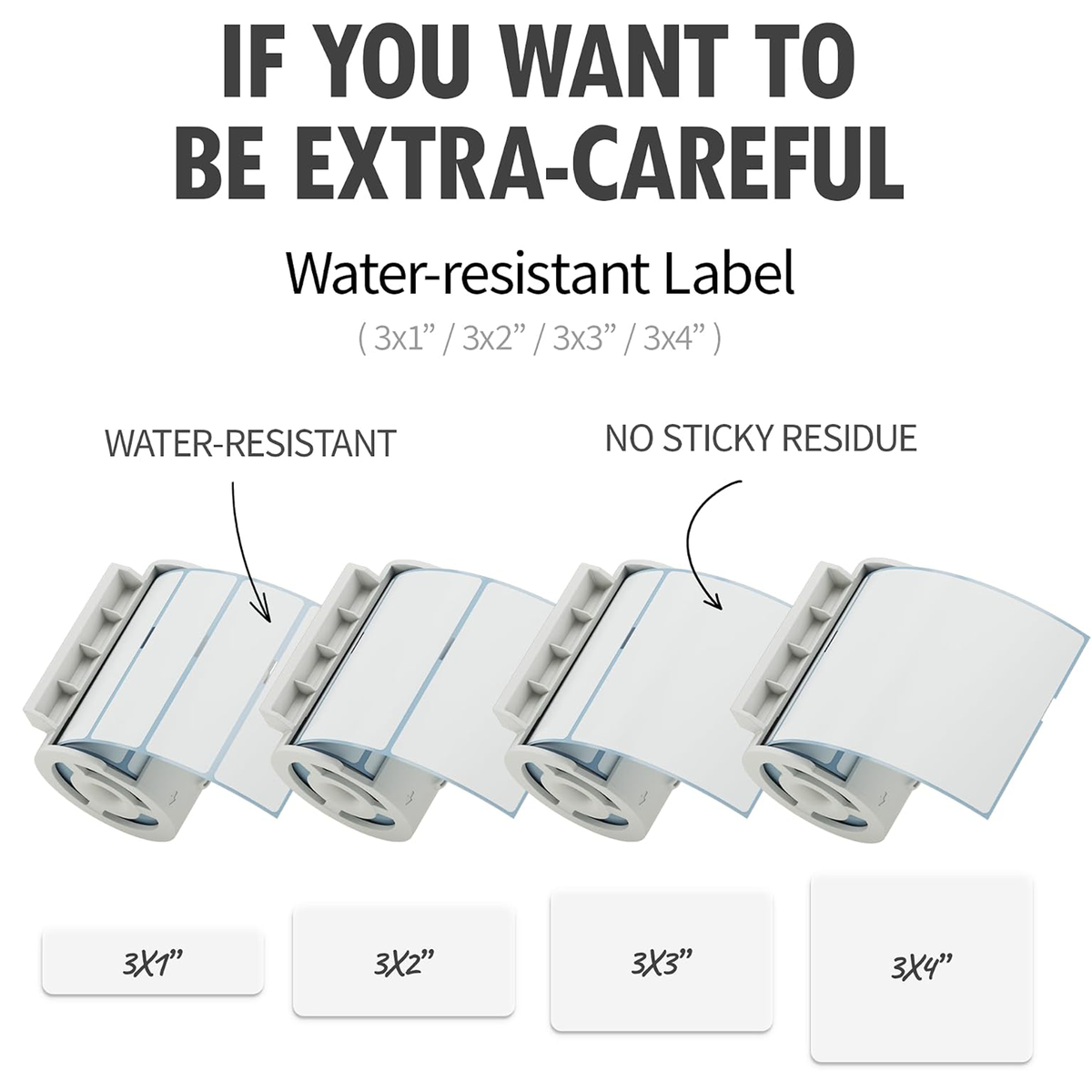 Nemonic Waterproof Label Paper Cartridge | 3 x 1 Inch (360 labels)