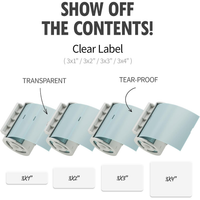 Nemonic Transparent & Waterproof Label Paper Cartridge | 3 x 3 Inch (125 labels)